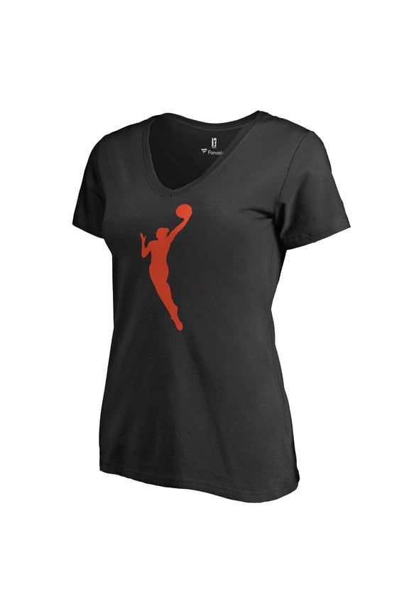 Women's Black WNBA Gear Primary Logo V-Neck T-Shirt