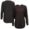 thumbnail image 1 of Women's  Black Washington State Cougars Oversized Cuddle Raglan Tri-Blend Pullover Sweatshirt, 1 of 3