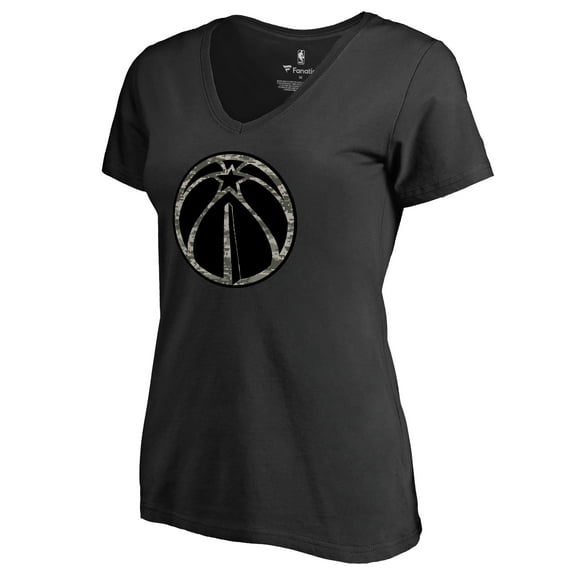 Women's Black Washington Wizards Cloak Camo V-Neck T-Shirt