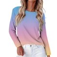 thumbnail image 1 of Women's Black White Striped Print Raglan Sleeve Round Neck Sweatshirt, Long Sleeve Soft Rayon Blend Pullover Top with Loose Fit for Fall Season, Casual Streetwear and Legging Pairing Outfits LB1 XXXL, 1 of 9