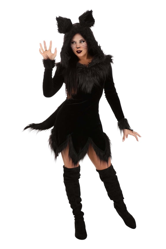 Women's Black Wolf Costume