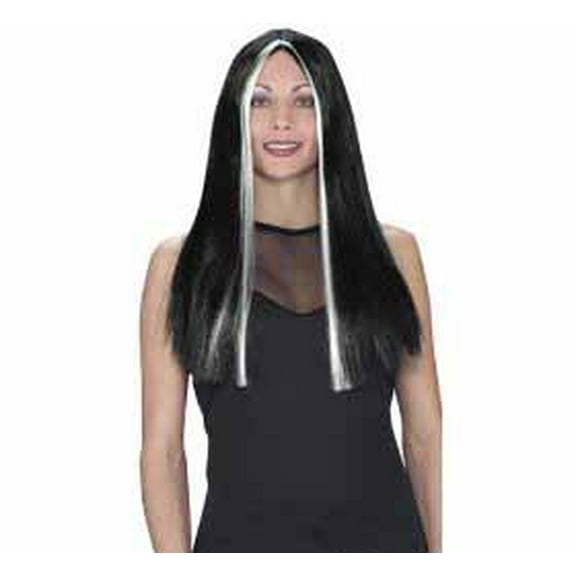 Women's Black and Silver Witch Halloween Costume Wig