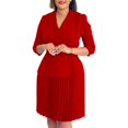 thumbnail image 1 of Women's Blazer Dress Office Midi Length Pleated Dresses Casual Office Work Dress, 1 of 3