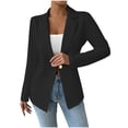 thumbnail image 1 of Women's Blazer Long Sleeve Formal Notch Lapel Collar One Button Down Slim Office Blazer Solid Color Jacket Coat, 1 of 8