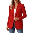 thumbnail image 1 of Women's Blazer Long-Sleeve Spring Jacket Office Business Work Jacket(3XL,Red), 1 of 5