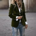 thumbnail image 1 of Women's Blazer Solid Color Long Sleeve Button Lapel Open Front Casual Jacket Outerwear Office to Street Urban Fall Outfit, 1 of 4