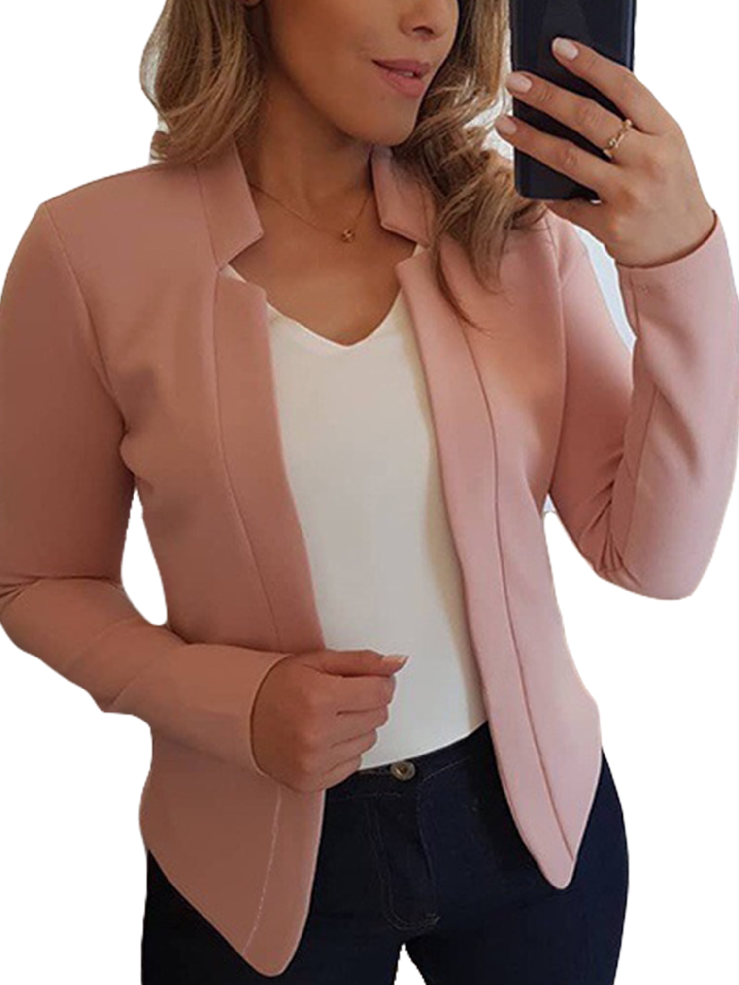 Women Ladies Suit Coat Business Blazer Long Sleeve Outwears Office Lady's  Long Blazers – Essish