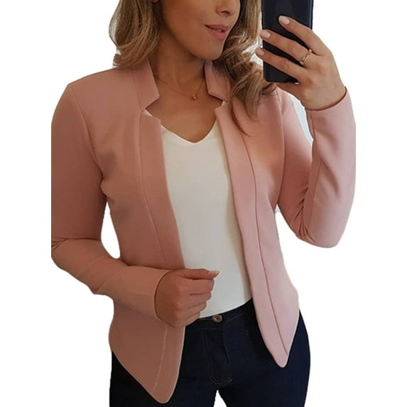 Women's Blazer Suit Office Business Coat Lady Long Sleeve Formal Jacket Outwear