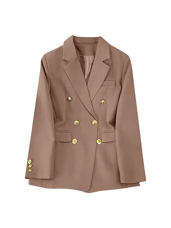 Women's Blazer Women's Suit Jacket Double Breasted Slim Fit for Work Office Casual - Stylish Comfortable Women's Blazer