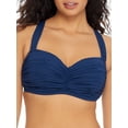 thumbnail image 1 of Women's Bleu Rod Beattie 00179D Kore Shirred Underwire Bandeau Bikini Swim Top (Navy 38D), 1 of 2