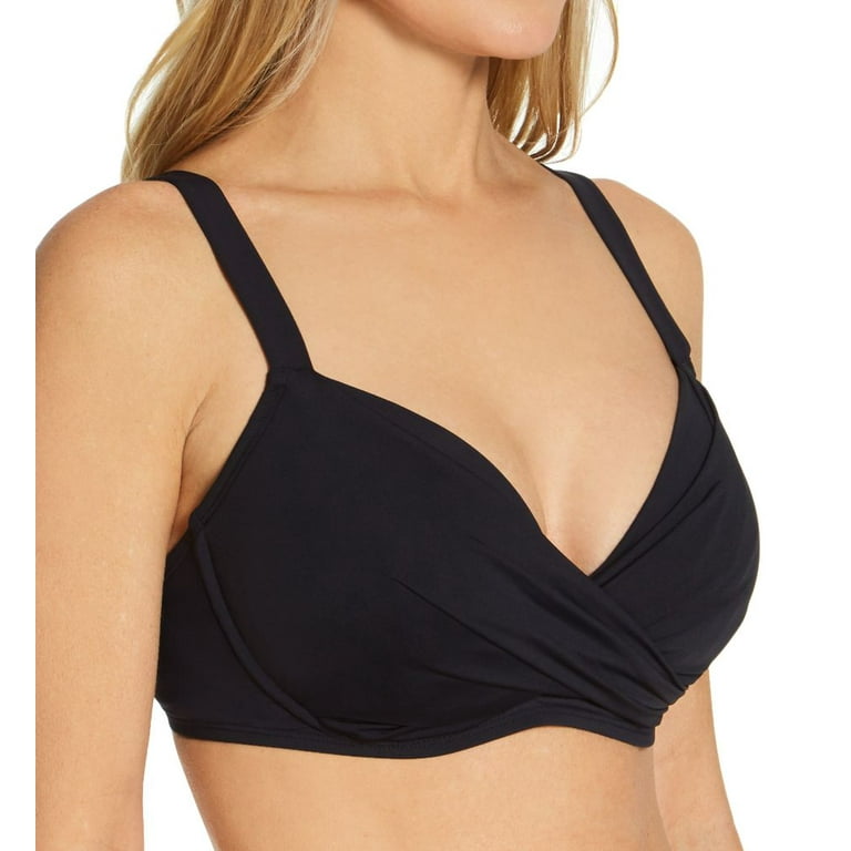 Women's Bleu Rod Beattie 0357D Kore Underwire Molded Bikini Swim Top (Black  36DD) 