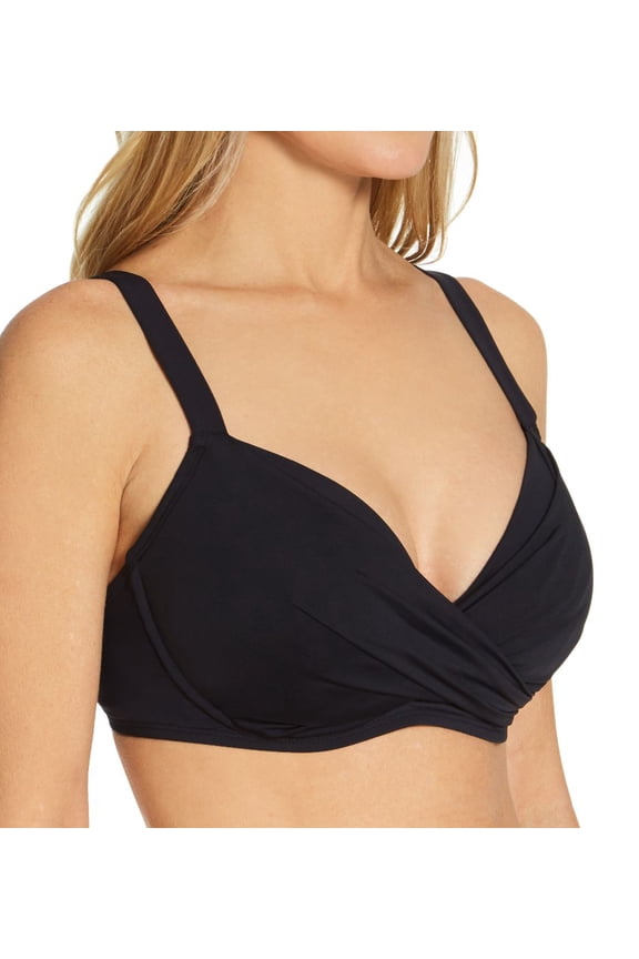Women's Bleu Rod Beattie 0357D Kore Underwire Molded Bikini Swim Top (Black 38D)