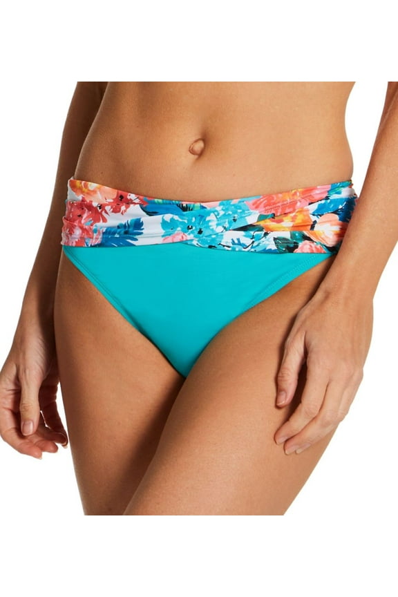 Women's Bleu Rod Beattie BC22511 Blooming Chic Sarong Hipster Swim Bottom (Wave Runner 8)