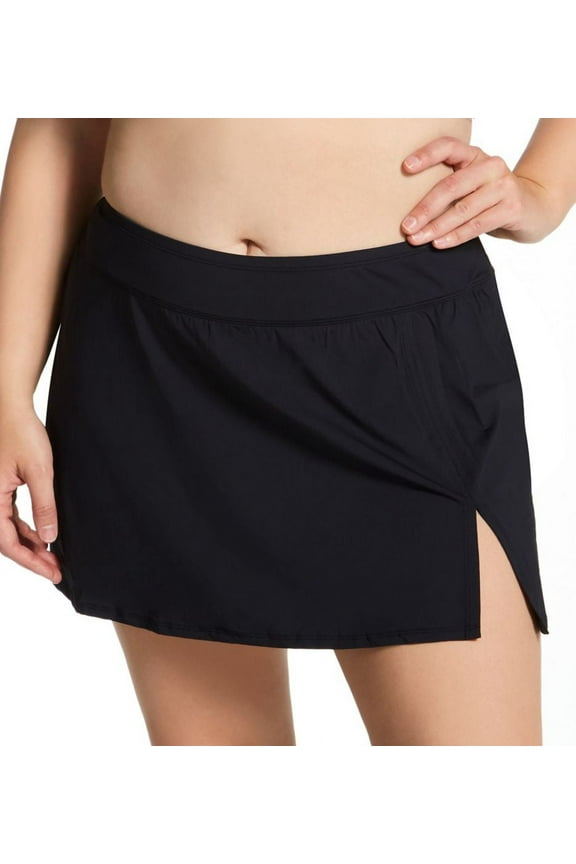 Women's Bleu Rod Beattie K00507X Plus Size Ring Me Up High Waist Skirt Swim Bottom (Black 20W)