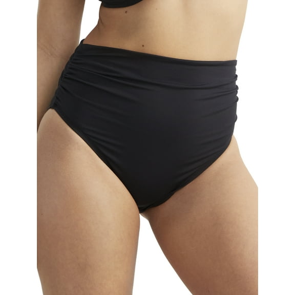 Bleu By Rod Beattie Rufflicious High Waist Side Shirred Swim Bottom, Women's, Black, Size 4
