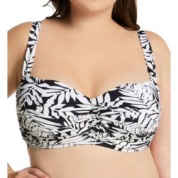 Women's Bleu Rod Beattie O22179X Plus Size Urban Oasis Shirred Swim Top (Black 18W)
