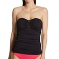 thumbnail image 1 of Women's Bleu Rod Beattie RU22467 Ring Me Up Draped Ring Bandini Swim Top (Black 8), 1 of 1