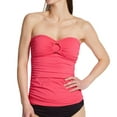 thumbnail image 1 of Women's Bleu Rod Beattie RU22467 Ring Me Up Draped Ring Bandini Swim Top (Rose Red 4), 1 of 1