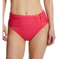 thumbnail image 1 of Women's Bleu Rod Beattie RU22508 Ring Me Up High Waist Draped Swim Bottom (Rose Red 4), 1 of 3