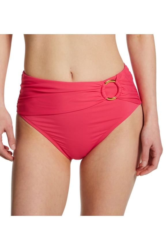 Women's Bleu Rod Beattie RU22508 Ring Me Up High Waist Draped Swim Bottom (Rose Red 8)