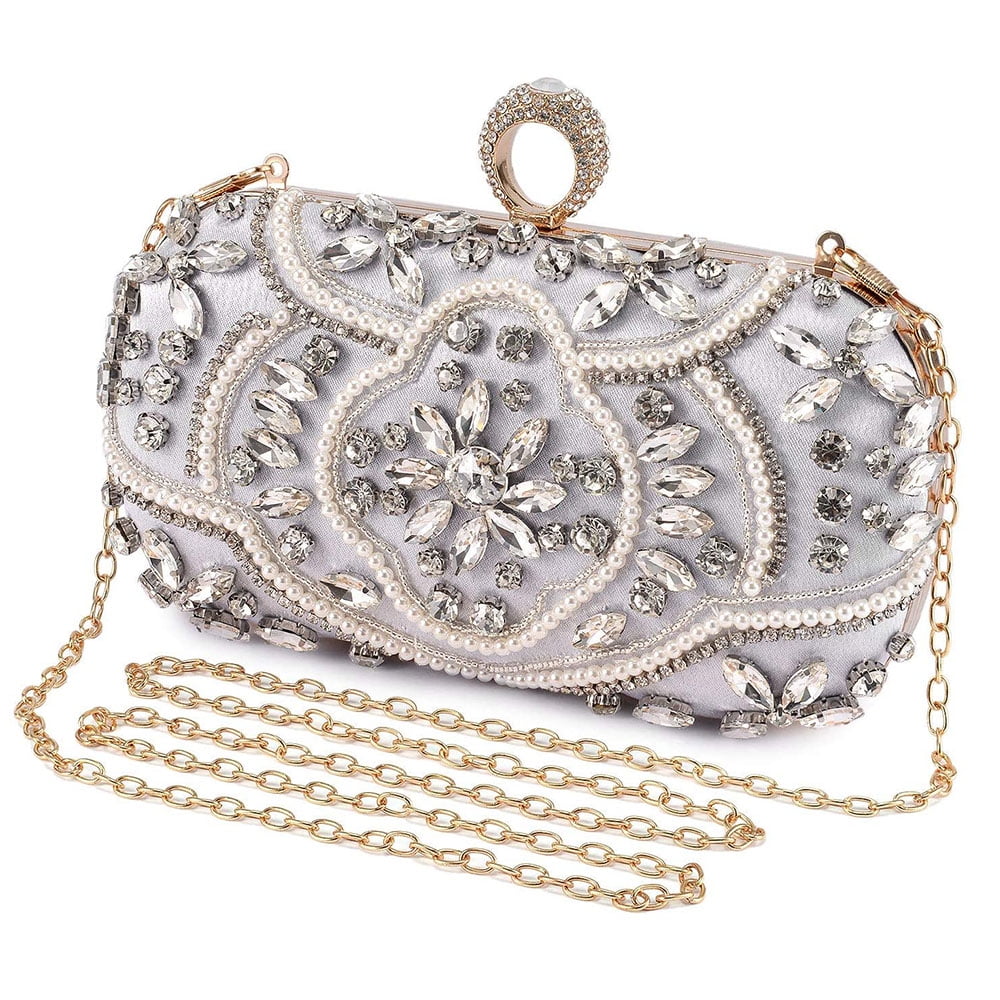 Women's Bling Glitter Purse Crown Box Clutch Evening Luxury Bags Party