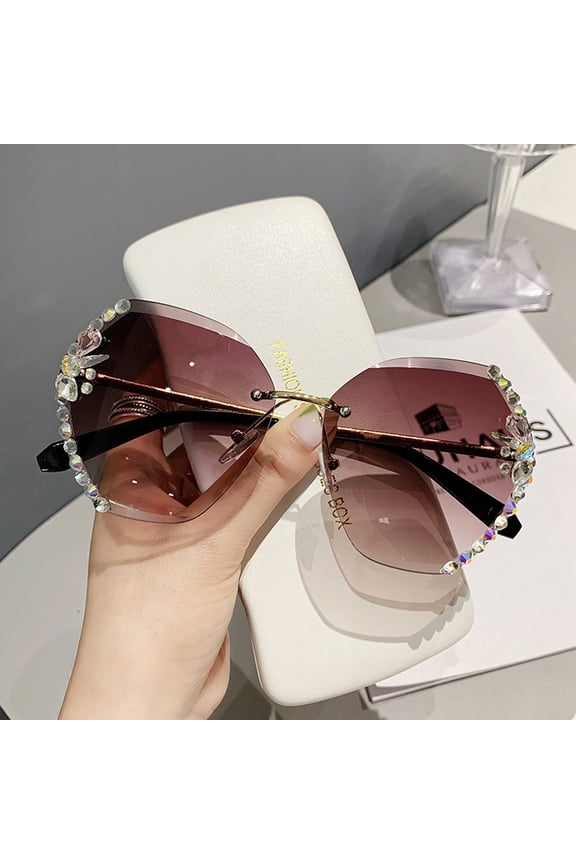 Women's Bling Rhinestone Sunglasses, Retro Classic Sunglasses Sunglasses Polarized Wrap Around Frame For Unisex Fashion Sun Glasses Sparkly Sunglasses Glam Sunglasses, E