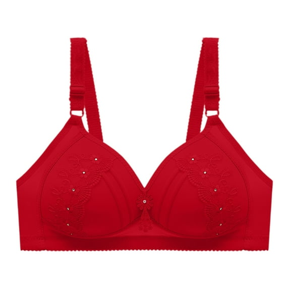 Women's Blissful Benefits Underarm-Smoothing with Seamless Stretch Wireless Lightly Lined Comfort Bra Red 46