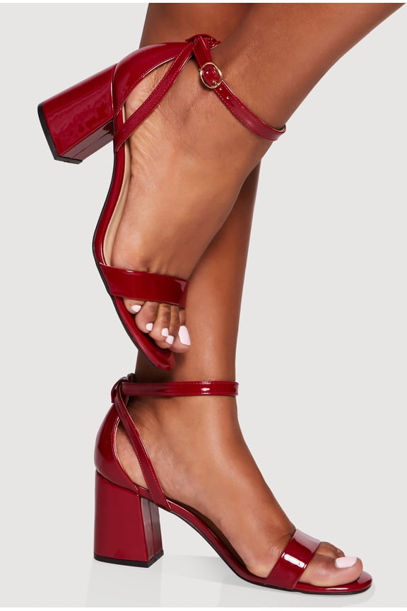 Women's Block Heel Open Toe Sandals with Buckles