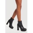 thumbnail image 1 of Women's Block Heel Round Toe Ankle Boots with Side Zipper, 1 of 6