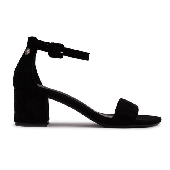 Women's Block Heel Suede Sandals By XTI, 17078905 Black