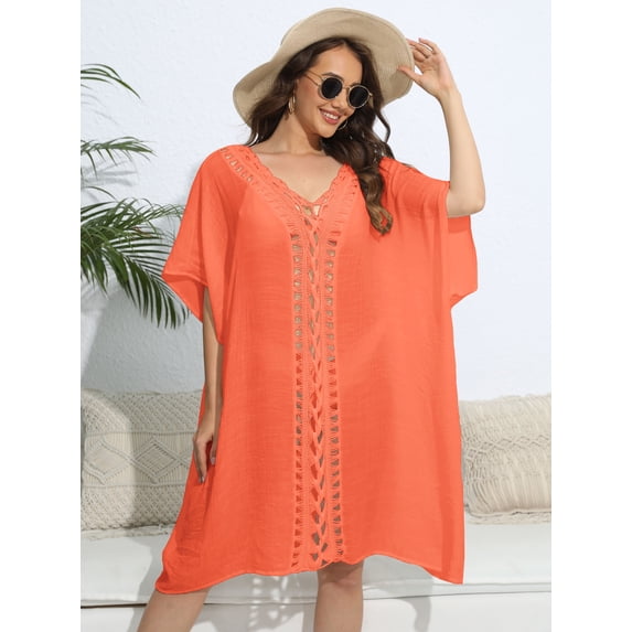 Women's Blouse Hand Crochet Patchwork Loose Dress Beach Bikini Outerwear