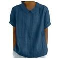 thumbnail image 1 of Women's Blouse Lapel Women's Loose Casual Short Sleeved Blouse Short Sleeve T Shirt for Women Athletic Top Women Women's Graphic Summer Tee Shirts Women Women Fit T Shirts T Pack Athletic Short Sleeve, 1 of 6