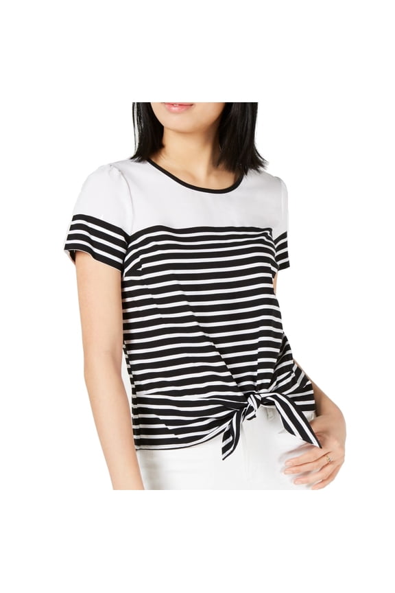 Striped Tie Front Tee Breton Stripe  M