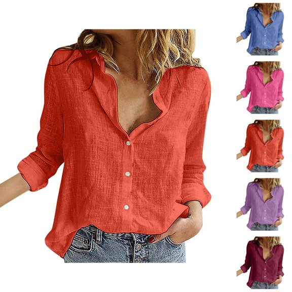 Women’s Blouses – 3/4 Sleeve Flowy Bluse mit Spitze Business Casual & Spring in Leichte Stoffe Womens Loose Buttons Down Pocket Blouse Tops Solid Long Shirt