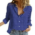 thumbnail image 1 of Women's Blouses & Button-Down Shirts! Comdrip Womens Long Sleeve Button Down Shirts Casual Blouse Tops Spring Fashion 2025 Womens Button Down Blouse Blue L, 1 of 8