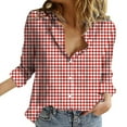 thumbnail image 1 of Women's Blouses & Button-Down Shirts! Comdrip Womens Long Sleeve Button Down Shirts Casual Blouse Tops Spring Fashion 2025 Womens Button Down Blouse Red 6XL, 1 of 8