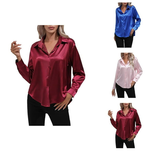 Women’s Blouses Casual – Ärmellose Spitze Bluse Button‑Down Style Lässig für Sommer & Freizeit Womens Loose Buttons Down Pocket Blouse Tops Solid Long Sleeve Shirt