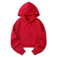 thumbnail image 1 of Women's Blouses Dressy Womens Dressy Tops Fashion Casual Short Hooded Drawstring Sports Sweatshirts, 1 of 6