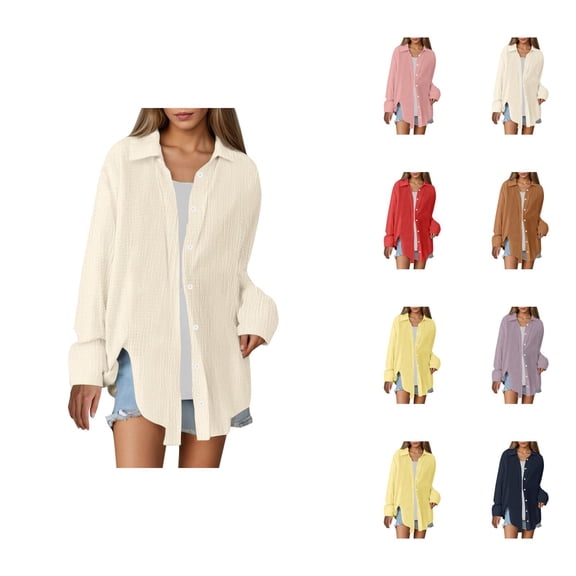 Women’s Blouses – Linen for Women V Neck Short Sleeve Summer Tops Lightweight Flowy Vacation or Office Trendy Womens Casual Long Button Up Collar Shirts For Loose Fit Blouse