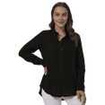 thumbnail image 1 of Women's  Blouses, Long Sleeve Button Down Shirts (Black, XXXLarge), 1 of 8
