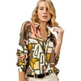 thumbnail image 1 of Women's  Blouses, Long Sleeve Button Down Shirts (Khaki, Small), 1 of 5