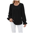 thumbnail image 1 of Women's Blouses Spring And Autumn Long Sleeved Shirt Ruffled V Neck Printed Elegant Top, 1 of 2