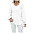 thumbnail image 1 of Women's Blouses Spring And Autumn Long Sleeved Shirt Ruffled V Neck Printed Elegant Top, 1 of 2
