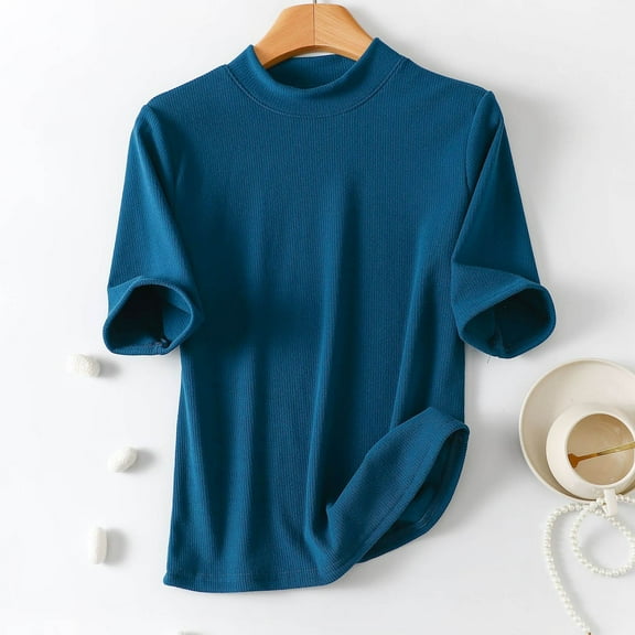 Women's Blouses Summer Short Sleeve Shirts, Casual Women Round-Neck T-shirts Fashion Comfortable Female Blouses Workout Tee Tops, Size L-3XL