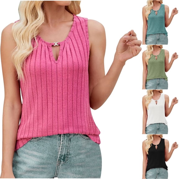 Women's Blouses Summer Short Sleeve Shirts, Casual Women'sSolid Color Crew Neck Short Sleeve Casual Sleeveless Short Sleeve Crew Neck Top/shirt Workout Tee Tops, Size S-2XL