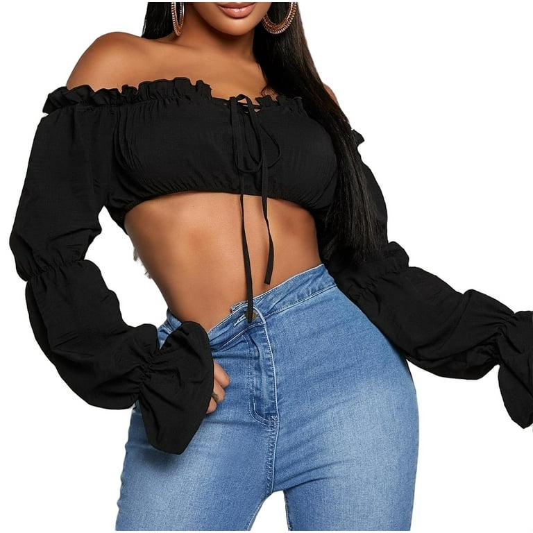 Black off the shoulder top walmart sales