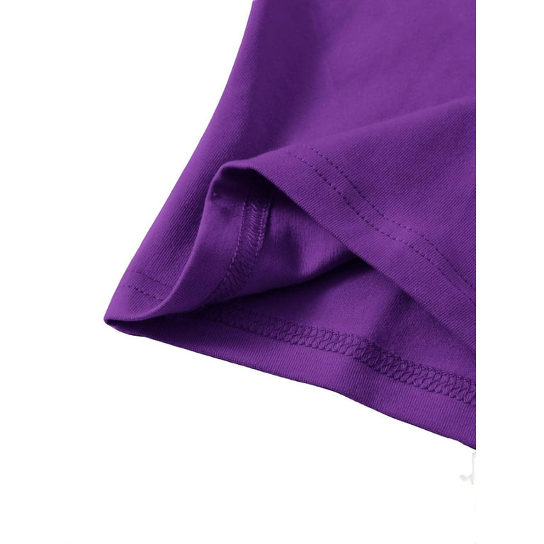 Women's Blouses & Tee Crop Slight Stretch Plain Casual Plain Tank Round  Neck Violet Purple Tank Tops & Camis 