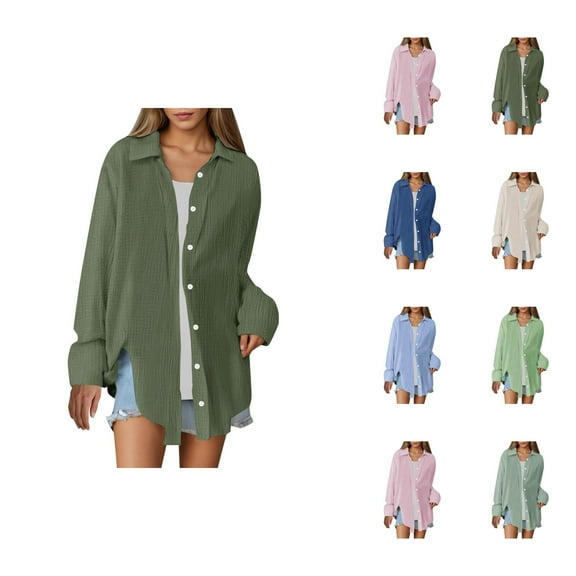 Women’s Blouses – Tunic Tops V Neck Chiffon Blouse for Office Looks or Weekend Spring Gatherings Women's Oversized Solid Shirt Loose Fit Breathable Fabric Casual Fashion Top