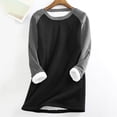 thumbnail image 1 of Women's Blouses Work New Womens Winter Warm Sweatshirt Fashion Fleece Lined Pullover Thick Thermal Fuzzy Crewneck Tops Loungewear Black S, 1 of 4