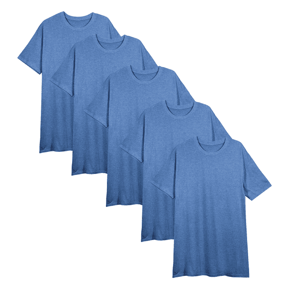 Women's Blue 5-Pack Crew Neck Short Sleeve Night Shirt-Medium
